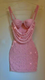 Pearl Pink Bodycon Cute Homecoming Dresses Custom Made Cocktail Birthday HZ0307