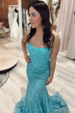 Tiffany Blue Sequin Mermaid Long Party HZ0307
