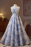 Strapless Lace Floral Applique Baeding A-line Homecoming HZ0307