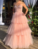 LTP1212,Sweetheart Tulle Blush Pink Prom Dresses,Princess Layers Birthday HZ0307