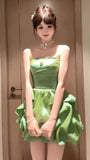 Apple Green Strapless Homecoming Dresses Short Prom HZ0307