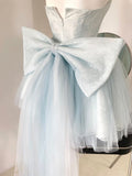 Baby Blue Sweetheart Homecoming Dresses Lace Short Prom HZ0307