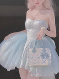 Baby Blue Sweetheart Homecoming Dresses Lace Short Prom HZ0307