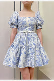 Beautiful Floral Homecoming Dresses A-line Back To School Dress HZ0307