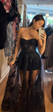 Black Appliques Prom Dress, Sweetheart A-Line Party Dress For Women, HZ0307