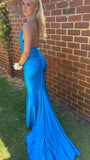 Blue Mermaid Long Prom Dress, Bodycon Evening Gown , HZ0307