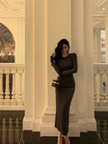 Classy Sheath Scoop neckline Black Prom Dresses Birthday Outfits Evening Gown , HZ0307