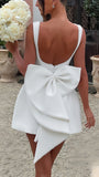 Classy White Pearl Beaded Short Wedding Dresses, Wedding Reception Dress, HZ0307
