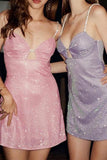 Glitter Bodycon Short Prom Dresses Homecoming Party HZ0307