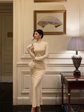 Gorgeous Mermaid High Neckline Ivory Date Night Dress Prom Dresses Birthday Outfits , HZ0307