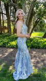 Luxury Mermaid Applique Long Formal Prom Dresses, HZ0307