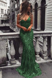 Mermaid Sequin Lace Prom Dresses Evening Party Dress With Lace Up HZ0307