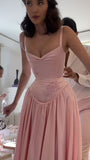 Pink Appliques Evening Dresses, A-Line Satin Prom HZ0307