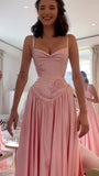 Pink Appliques Evening Dresses, A-Line Satin Prom HZ0307