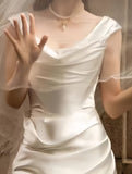 Slim White Off The Shoulder Wedding Dresses Short Bridal HZ0307