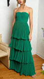Strapless Chiffon Ruffle Prom Dress, Sleeveless Long Evening Party Gown, HZ0307