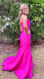 Strapless Mermaid Satin Prom Dresses Long Evening Party Dress With HZ0307