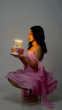 Sweet Birthday Party Dresses Off The Shoulder Pink Chiffon Mini Short Formal 8th Grade Homecoming Dresses Summer Middle School Hoco Dress Homecoming Outfits Celebration Outfit HZ0307