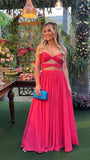 Sweetheart A-Line Chiffon Long Evening Party Dress, Formal Prom Dresses, HZ0307