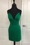 LTP1071,Simple homecoming dresses spaghetti straps v-neck short HZ0307
