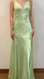 Vintage Mermaid Applique Sheath V-neck Senior Prom Dress Long Party Dress, HZ0307