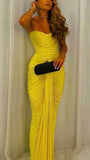 Yellow Prom Dress, Sweetheart Party Dress, Pleated Formal Gown HZ0307