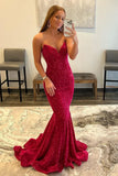 Fuchsia Mermaid Sequin Long Prom HZ0307