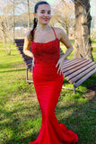Straps Royal Blue Beaded Mermaid Long Formal HZ0307